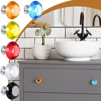 Youyole 10 Pcs Dresser Crystal Knobs 30mm Glass Pull for Cabinets and Drawers Knobs for Dresser Drawers and Kitchen(Classic Style)