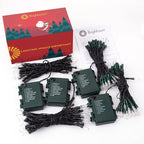 Battery Operated Christmas Lights 4 Pack 20 LED Mini String Lights with 8 Modes Waterproof Tree Lights for Xmas Outdoor Indoor Holiday Party Garden Decor, Warm White