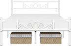 Yaheetech Full Bed Frames Metal Platform Bed with Headboard&Footboard for Bedrooms/No Box Spring Needed/Easy Assembly/Underbed Space: 12.6"/White Full Bed