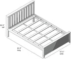 Max & Lily Full Size Bed Frame with Slatted Headboard, Solid Wood Platform Bed for Kids, No Box Spring Needed, Easy Assembly, Clay