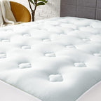 Hansleep Twin Mattress Topper Viscose Derived from Bamboo, Memory Foam Pillow Top Mattress Topper Twin with Deep Pocket, Breathable Mattress Pad for Back Pain Relief, 39" x 75", White