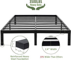 45MinST 14 Inch Reinforced Platform Bed Frame/3500lbs Heavy Duty/Easy Assembly Mattress Foundation/Steel Slat/Noise Free/No Box Spring Needed, Full