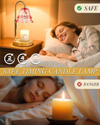 Pink Candle Warmer Lamp with Timer Dimmable, Christmas Birthday Gifts for Women Mom, Flower Candle Lamp with 2 Bulbs for Jar Candles & Scented Wax, Lamp Candle Warmer, House Warming Gift for Bedroom