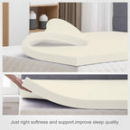 Mayton Soft 2-inch Foam Mattress Topper with Optimum Body Support | Comfortable and Breathable Bed Toppers for Mattress with Orthopedic Benefits, Helps Relieve Luber and Back Pain, Full, White