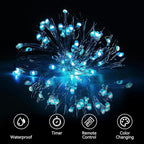 TenSteed Fairy Lights Battery Operated Twinkle Lights with Multicolor Changing, 50 LED, 16.4Ft Silvery Copper Wire, Remote Included. Perfect for Party, Wedding, Christmas Décor - 2 Pack