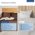 DREAMCARE King Size Sheets Set - Cooling Bed Sheets - 4pcs Set - up to 15" Deep Pocket King Sheet Set – Soft & Long Lasting Cooling - 100% Fine Brushed Microfiber with Side Pocket - Mocha Brown