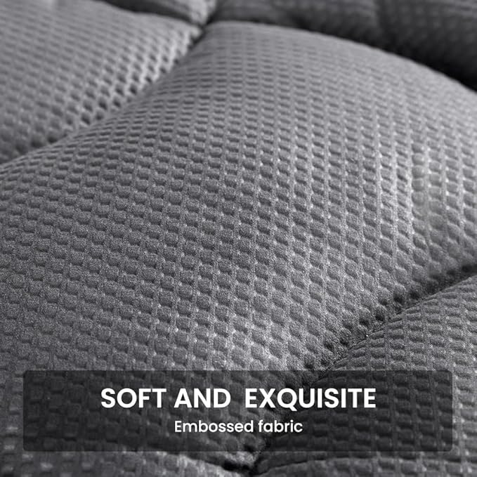 SLEEP ZONE Cooling Mattress Topper California King, Premium Zoned Cool Mattress Pad Cover, Padded Mattress Protector Breathable Washable, Deep Pocket 8-21" (Grey, Cal King)