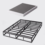 Full Size Box Spring and Cover Set, 9 Inch High Profile Metal BoxSpring, Heavy Duty Structure Mattress Foundation, Noise Free, Non-Slip, Easy Assembly