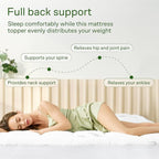 Ultra Soft Twin Size Mattress Topper - Viscose Made from Bamboo Pillow Top Mattress Pad for Back Pain Relief - Naturally Cooling for Hot Sleepers, White