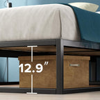 Zinus Joseph 14 Inch Platform Bed Frame, Wood Slat Support, No Box Spring Needed, Eco Friendly WonderBox(TM) Packaging, Easy Assembly, Black, Full