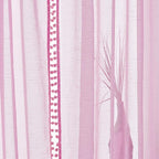 Treatmentex Pink Sheer Curtains for Girls-Room 108inch Long Window Drapes with Cute Pom Pom Design for Salson Party Ceremony Birthday Décor 52" w X 2 Pack