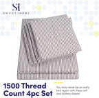 Twin Size Bed Sheets - 4 Piece 1500 Supreme Collection Fine Brushed Microfiber Deep Pocket Twin Sheet Set Bedding - 1 EXTRA PILLOW CASES, GREAT VALUE, Twin, Classic Stripe Navy