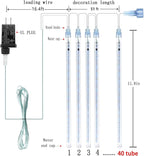 Kwaiffeo Multicolor Icicle Lights Outdoor, Waterproof 40-Tube Meteor Shower Lights for Christmas New Year Party Outside Decor, Equivalent to 5 Sets of 8-Tubes