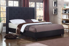 Home Life Linen Upholstered Platform Bed - Cloth Platform Bed with 51 Tall Headboard - Durable Wooden Slat Design - Easy to Assemble - Mattress Support - No Box Spring Needed - Full Size, Black