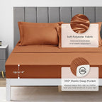 Love's cabin Twin XL Comforter Set Terracotta, 5 Pieces Twin XL Bed in a Bag, All Season Bedding Sets with 1 Comforter, 1 Flat Sheet, 1 Fitted Sheet, 1 Pillowcase and 1 Pillow Sham