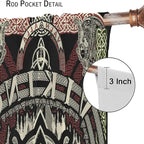Viking Curtains Nordic Mythology Rune Weapon Antique Viking Pirate Crow Art Pattern Printed Curtains Bedroom Living Room Decoration Blackout Curtains W42 * L54 Inch