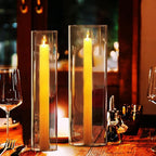 Hurricane Candle Holder,Open Ended Glass Candleholder Multiple Size Choices,Clear Cylinder Glass Candle Holder for Wedding Centerpieces, Home Decor(6 PCS,H:10" D:4")