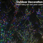 RPGT Christmas Light 100 LEDs 41ft Green Cable Wire Fairy String Twinkle Lights Plug in 12 Modes for Xmas Tree, Party, Indoor,Outdoor, Garden, Wedding, Home Decoration (Multi Color)