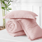 Bedsure King Size Comforter Set - Pink Soft Bedding for All Seasons, Cationic Dyed Bed Set, 3 Pieces, 1 King Size Comforter (104"x90") and 2 Pillow Shams (20"x36"+2")