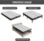 Nutan, 4-Inch Sturdy Wood Box Spring for Mattress Support - Durable and Fully Assembled, Natural Wood Foundation for Queen, Gray