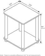 Furinno Turn-N-Tube End Table, 1-Pack, Light Cherry/Black