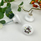8Pack1.5 Brown Bear Ceramics Cabinet Handle knob Cute Flower Fox Safari Nursery Room Animals Dresser Drawer knobs and pulls