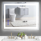 LED Bathroom Mirror with Lights 36"x24" Smart Wall-Mounted LED Mirror Lighted Bathroom Mirror with Stepless Dimmable,Touch Screen Button, Anti-Fog, Memory Function, Adjustable Colors