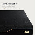 EGOHOME 14 Inch Full Memory Foam Mattress for Back Pain, Cooling Copper Gel Bed in a Box, Foam Made in USA, CertiPUR-US Certified, Therapeutic Medium Firm, Double 54x75x14 Black