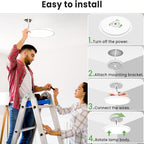 zemty LED Ceiling Light 9Inch - 24W 2400LM Small Led Lighting Fixture for Ceiling, 3000K-4500K-6000K Selectable, Super Thin & Low-Profile Flat Ceiling Lamp for Bedroom Kitchen Bathroom - 2Pack