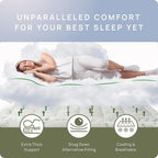 Cooling Mattress Topper - Queen Size | Plush Pad Mattress Topper for Back Pain Relief, 8-21" Deep Pocket | Viscose Made from Bamboo Pillow Top | Bedroom Essentials