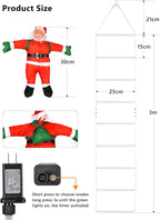 Toodour LED Christmas Lights - 10ft Christmas Decorative Ladder Lights with Santa Claus, Xmas Decorations Light for Indoor Outdoor, Window, Garden, Home, Wall, Xmas Tree Decor - White