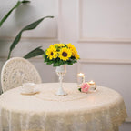 BLOSMON Sunflowers Artificial Flowers Centerpieces - 6 Pcs Fake Yellow Sunflower Flowers Ball Center Piece Decoration for Wedding Table Silk Kissing Floral Arrangements for Home Party Event DIY Decor