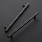 Ravinte Cabinet Handles 15 Pack - 10 Inch Matte Black Square Pulls, Kitchen Hardware 12-1/2 Inch Overall Length, Drawer Pulls