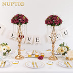 NUPTIO Flower Ball Arrangement Bouquet - 10 Pcs 9.5 inch Diameter Burgundy Fake Flowers Roses Balls for Centerpieces Tables - Artificial Rose Arrangements for Wedding Centerpiece Table Decorations
