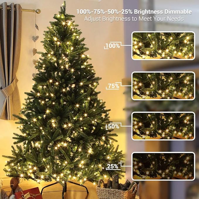 Brizled Christmas Lights, 65.67ft 200 LED Color Changing Tree Lights 11-Function Warm White & Multicolored Christmas Lights, Connectable 29V Safe Adapter Remote Decorative Lights String for Xmas Party