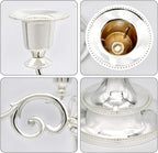 Metal Candelabra 5-Candle 10.1 Inch Tall Candle Holder Stick for Home Wedding Event and Party Festival,Silver