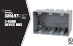 Southwire Electrical Box for Light Fixture, 42lb Support, Depth Adjustable, Three Gang, Gray, MSB3G