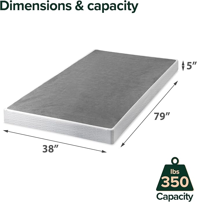 ZINUS 5 Inch Twin XL Metal Smart Box Spring with Quick Assembly, Mattress Foundation, Strong Metal Frame, Easy Assembly