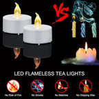 Tea Light Candles with Remote Control,Flickering Flameless LED Candle,Long Lasting 400+Hours,Battery Operated with Timer for Home Decoration Seasonal &Festival Celebration WarmYellow (24pcs)