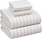 RUVANTI Flannel Sheets Full Size - 100% Cotton Double Brushed Bed Sheets Set, Deep Pockets 16 Inches, All Seasons Breathable & Extra Soft Full Sheets, Warm & Cozy, 4 Piece, Running Dots