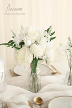 Floroom Artificial Greenery Stems Box Set, 76pcs with 6 Kinds of Faux Greenery Flowers Picks for DIY Bridal Bouquets Wedding Floral Arrangement Table Centerpieces, Green & White