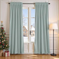 Lazzzy Velvet Blackout Curtains Thermal Insulated Room Window Drapes Super Soft Luxury Curtains for Living Room Bedroom Rod Pocket 2 Panels, Misty Blue, 52" W x 108" L