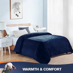 Walensee Navy Blue Fleece Blanket Plush Throw Fuzzy Lightweight (Throw Size 50x60 Navy Blue) Super Soft Microfiber Dark Blue Flannel Blankets for Couch, Bed, Sofa Ultra Warm and Cozy for All Seasons