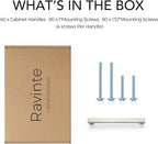Ravinte 40 Pack Cabinet Handles Square Cabinets Cupboard Handles Brushed Nickel Drawer Pulls Stainless Steel Kitchen Cabinet Pulls Cabinet Hardware Drawer Handles 5 inch Hole Center