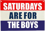 Boys Nursery Rectangular Canvas Banner-Flag Wall Sign for Baby Boys Kids Toddler,Playroom Bedroom Dorm Reading Room Wall Decor-Baby Shower Birthday Christmas Gift-Saturday are for Boy