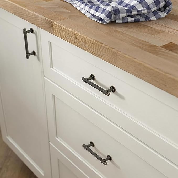 Franklin Brass - Francisco Warm Chestnut Cabinet Handles 3 Inch (3") Hole Center Pulls | Easy Install, Durable Hardware for Kitchen Cabinet Door, Drawers, Dresser Pull, Furniture (10 Pack)