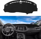 Dashboard Cover Mat Custom Fit for 2015-2023 2024 Dodge Challenger Dash Cover Nonslip Dash Mat Protector Sunshade No Glare Black