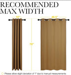 NICETOWN Sleek Blackout Curtains 78 inches Length for Windows, Noise Reducing and Block Draft Panels for Door Doorway Laundry Office Luxury Decor Theme (2 Panels, Gold Brown, W55 x L78 -Inch)
