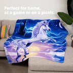 Dawhud Direct Unicorn Throw Blanket - 50x60 Inches Soft Plush Unicorn Fleece Blanket for Girls and Boys - Cozy Unicorn Kingdom Plush Throw for Bed or Couch - Thoughtful Gift for Kids and Adults