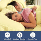 Split King Size 5 Piece Sheet Set - Comfy Breathable & Cooling Bed Sheets Set - Hotel Luxury Bedding for Women, Men, Kids, Teens, Boys & Girls - Deep Pockets, Soft, Wrinkle Free - Oeko-Tex - Yellow